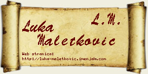 Luka Maletković vizit kartica